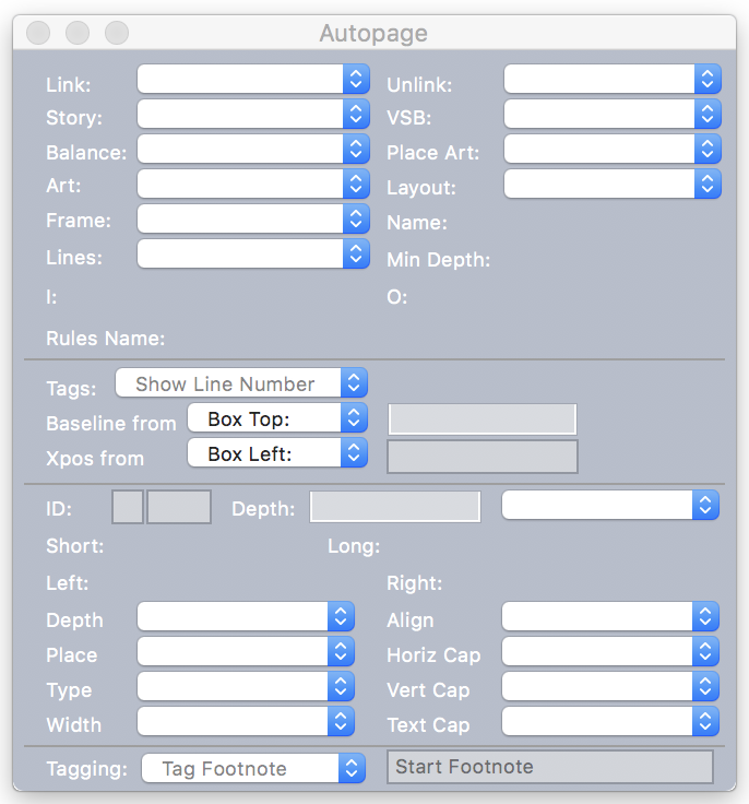 Autopage Palette